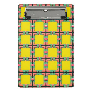 Farbiges geometrisches Muster mit symmetrischem De Mini Klemmbrett