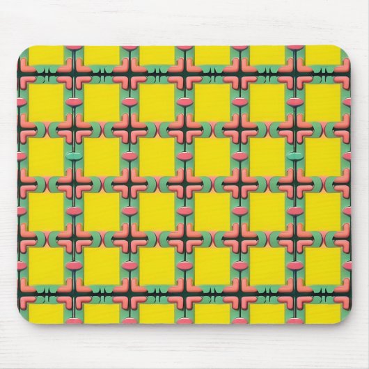 Farbiges geometrisches Muster mit symmetrischem De Mousepad (Vorne)