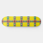 Farbiges geometrisches Muster mit symmetrischem De Skateboard (Horizontal)