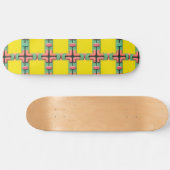Farbiges geometrisches Muster mit symmetrischem De Skateboard (Horizontal)