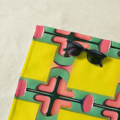 Farbiges geometrisches Muster mit symmetrischem De Strandtuch (Beispiel)