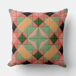 Farbiges geometrisches Muster mit symmetrischem Qu Kissen