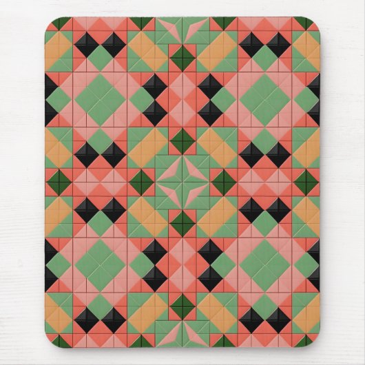 Farbiges geometrisches Muster mit symmetrischem Qu Mousepad (Vorne)
