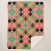 Farbiges geometrisches Muster mit symmetrischem Qu Sherpadecke (Vorderseite)