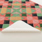 Farbiges geometrisches Muster mit symmetrischem Qu Sherpadecke (3/4)