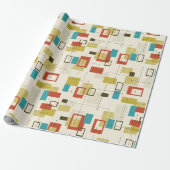 Farbiges geometrisches Muster Mitte des Jahrhunder Geschenkpapier (Ungerollt)