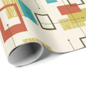 Farbiges geometrisches Muster Mitte des Jahrhunder Geschenkpapier (Rolleneckpunkt)