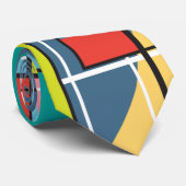Farbiges geometrisches Muster Mitte des Jahrhunder Krawatte (Gerollt)