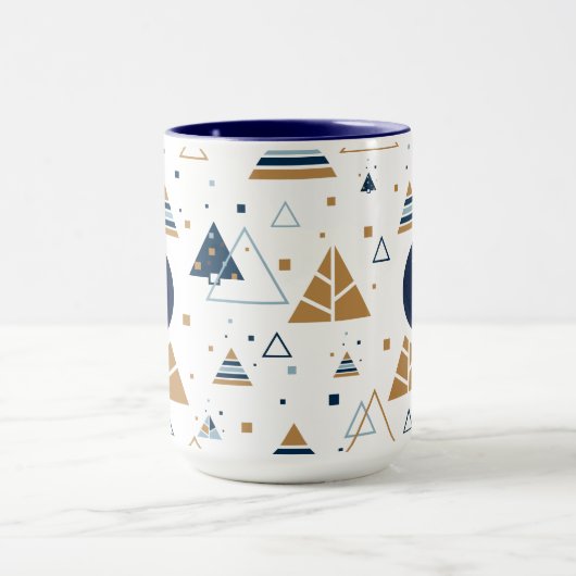 Farbiges geometrisches Muster Monogramm Tasse (Zentrum)