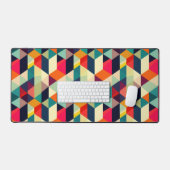 Farbiges geometrisches Muster, Retro Schreibtischunterlage (Tastatur & Maus)