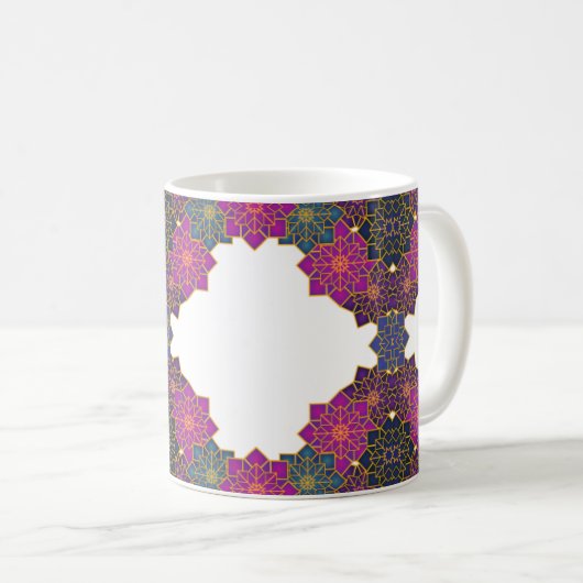 Farbiges geometrisches Muster Rosa, Grün Kaffeetasse (VorderseiteRechts)