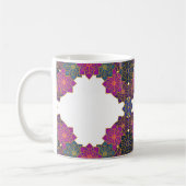 Farbiges geometrisches Muster Rosa, Grün Kaffeetasse (Links)