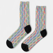 Farbiges geometrisches Muster. Socken (Linkes Detail)