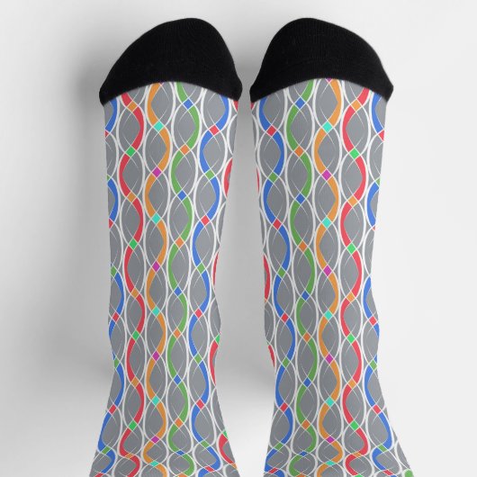 Farbiges geometrisches Muster. Socken (Oben)