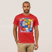 Farbiges geometrisches Muster T-Shirt (Vorne ganz)