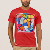 Farbiges geometrisches Muster T-Shirt (Vorderseite)