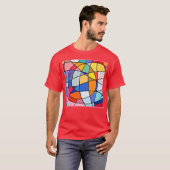 Farbiges geometrisches Muster T-Shirt (Vorne ganz)