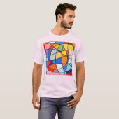 Farbiges geometrisches Muster T-Shirt (Vorne ganz)
