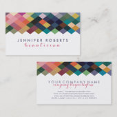 Farbiges geometrisches Muster und Weiß Visitenkarte (Vorne/Hinten)