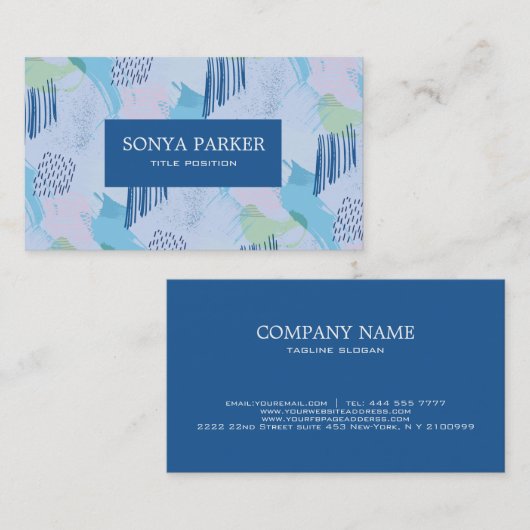 Farbiges geometrisches Muster Visitenkarte (Vorne/Hinten)