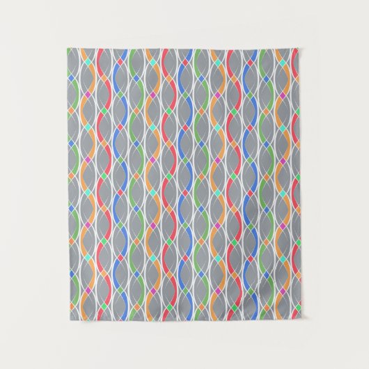 Farbiges geometrisches Muster. Wandteppich (Vorderseite)