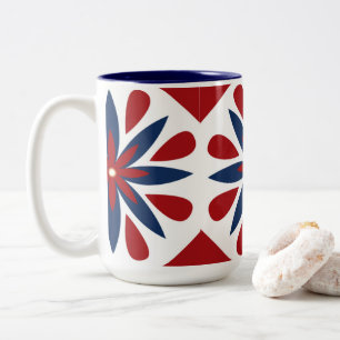 Farbiges geometrisches Muster Zweifarbige Tasse