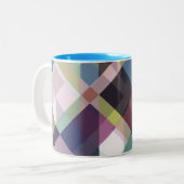 Farbiges geometrisches Muster Zweifarbige Tasse (Vorderseite Links)
