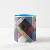 Farbiges geometrisches Muster Zweifarbige Tasse (Mittel)