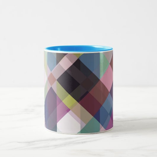 Farbiges geometrisches Muster Zweifarbige Tasse (Mittel)