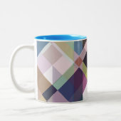 Farbiges geometrisches Muster Zweifarbige Tasse (Links)