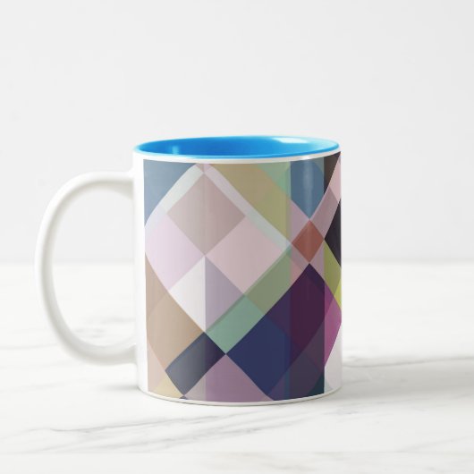Farbiges geometrisches Muster Zweifarbige Tasse (Links)