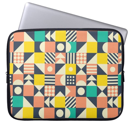 Farbiges geometrisches nahtloses Muster Laptopschutzhülle (Vorderseite)