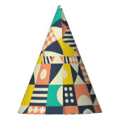 Farbiges geometrisches nahtloses Muster Partyhütchen (Rückseite)