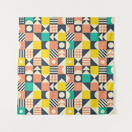 Farbiges geometrisches nahtloses Muster Wandteppich (Vorderseite)