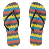 Farbiges geometrisches Paar von Flip Flops Badesandalen (Fußbett)