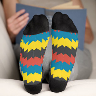 Farbiges geometrisches Paar von Flip Flops Socken