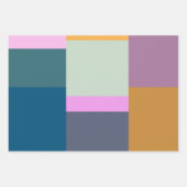 Farbiges geometrisches Patchwork in Sage Yellow Li Geschenkpapier Set (Vorderseite 3)