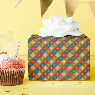 farbiges geometrisches Quadrat Geschenkpapier