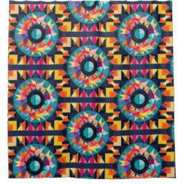 Farbiges geometrisches Quiltmuster Duschvorhang