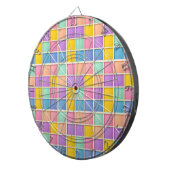 Farbiges geometrisches Raster Dartscheibe (Vorderseite rechts)