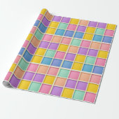 Farbiges geometrisches Raster Geschenkpapier (Ungerollt)