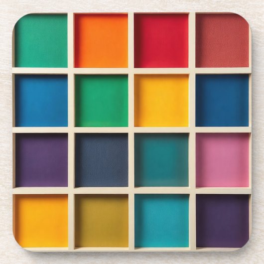 Farbiges geometrisches Raster Getränkeuntersetzer (Vorderseite)