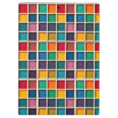 Farbiges geometrisches Raster Klemmbrett (Rückseite)