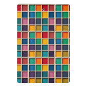 Farbiges geometrisches Raster Mini Klemmbrett (Rückseite)
