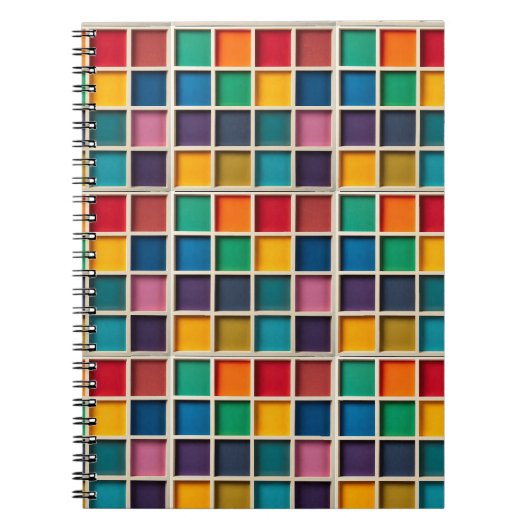 Farbiges geometrisches Raster Notizblock (Vorderseite)