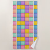 Farbiges geometrisches Raster Strandtuch (Vorderseite)