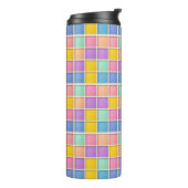 Farbiges geometrisches Raster Thermosbecher (Nach links gedreht)