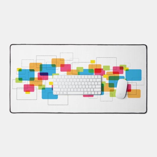 Farbiges geometrisches Rechtecke-Muster Schreibtischunterlage (Tastatur & Maus)