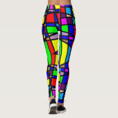 Farbiges geometrisches Regenbogenkostüm Leggings (Rückseite)