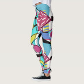 Farbiges geometrisches Retro-80er-Memphis-Design Leggings (Links)